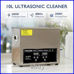 10L Ultrasonic Cleaning Machine 220W Sonic Cavitation Machine with Heater Timer