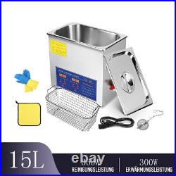 15L Stainless Steel Ultrasonic Cleaner Cavitator with Digital Controls Machine