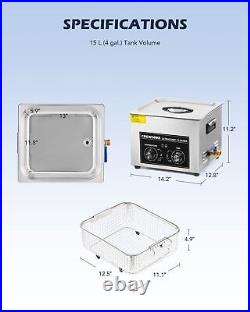 15L Ultrasonic Cleaner withKnob Total 760W Professional Industrial Clean Machine