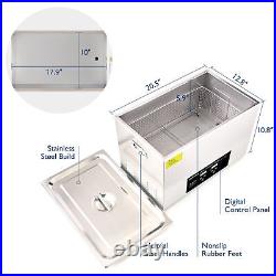 22L Stainless Steel Ultrasonic Cleaner 60W Sonic Cavitation Machine with Heater