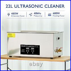 22L Ultrasonic Cleaning Machine 60W Sonic Cavitation Machine with Heater & Timer