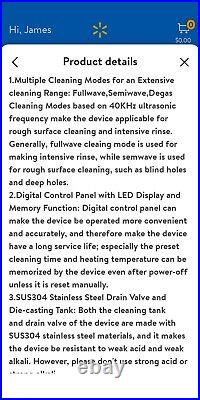 2L Ultrasonic Cleaning Machine 60W Sonic Cavitation Machine with Heater & Timer