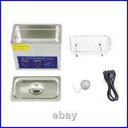 3L Stainless Steel Ultrasonic Cleaner 60W Sonic Cavitation Machine with Heater