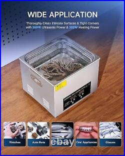 4 gal Ultrasonic Cleaner with He. 360W 15L Stainless Steel Cleaning Machine