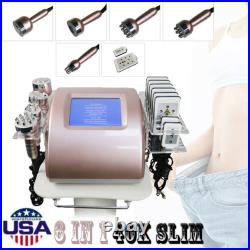 6IN1 Cavitation Ultrasonic RF Vacuum Lipo Laser Slimming Body Shaper Machine USA