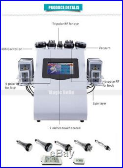 6 In 1 40K Ultrasonic Cavitation Vacuum Radio Frequency Laser Slimming Machine
