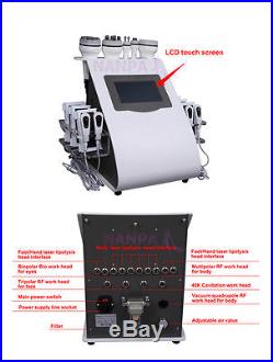 6in1 Ultrasonic Fat Cavitation Vacuum RF Laser Body Slimming Weight Loss Machine