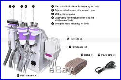 6in1 Ultrasonic Vacuum 40K Cavitation RF Radio Frequency Slim Cellulite Machine