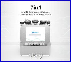 7in1 Ultrasonic Cavitation Radio Frequency RF Vacuum Bio Cellulite Cold Machine