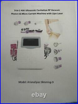 9 In 1 40k Ultrasonic cavitation RF Vacuum photon & micro current Machine withlipo