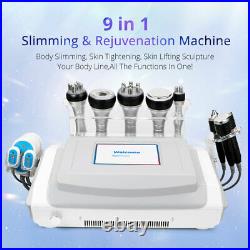 9in1 Ultrasonic Cavitation Radio Frequency RF Vacuum Body Re-shape Machine Salon