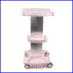 Beauty Salon Ultrasonic Cavitation RF Machine Trolley Stand Rolling Cart Pink US