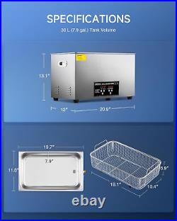 CREWORKS 30L Large Ultrasonic Cleaner, Total 1400W Professional Industrial Auto