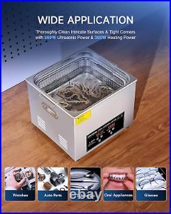 CREWORKS 360W 15L Stainless Steel Cleaning Machine, 4 Gal Ultrasonic Cleaner wit