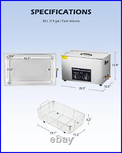 CREWORKS 600W Ultrasonic Cleaner with Heater and Timer, 7.9 Gallon Ultrasonic Cl