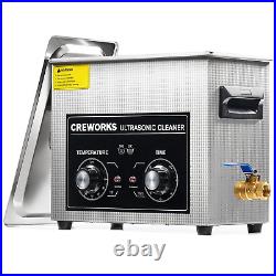 CREWORKS 6.5L Ultrasonic Cleaner with Knob, 1.7 Gal 120W Professional Industrial