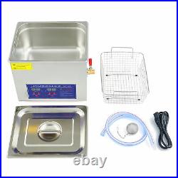 CREWORKS Ultrasonic Cleaner 10L Stainless Steel Timer Sonic Cavitation Machine