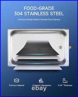 CREWORKS Ultrasonic Cleaner Heater 22L Stainless Steel Sonic Cavitation Machine