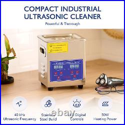 CREWORKS Ultrasonic Cleaner with Timer and Heater 2 L Sonic Cavitation Machine