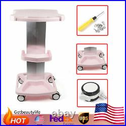For Ultrasonic Cavitation RF Machine Modern Pink Trolley Stand Rolling Cart 15kg
