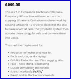 Laser Lipo ultrasonic RF cavitation machine