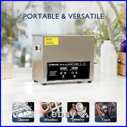 Portable Ultrasonic Cleaner 22L Cavitation Machine with Heater Timer Basket More