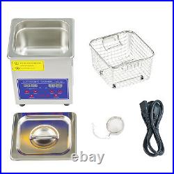 Portable Ultrasonic Cleaner 2L Cavitation Machine with Heater Timer Basket More