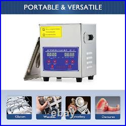 Portable Ultrasonic Cleaner 2L Cavitation Machine with Heater Timer Basket More