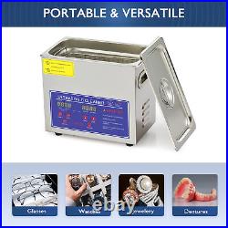 Portable Ultrasonic Cleaner 3L Cavitation Machine with Heater Timer Basket More