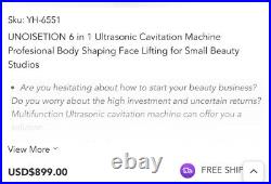 UNOISETION 6 in 1 Ultrasonic Cavitation Machine