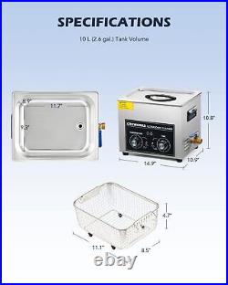 Ultrasonic Cleaner with Heater and Timer, 2.6 Gal Digital Sonic Cavitation Machi