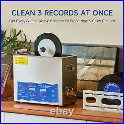 Ultrasonic Record Cleaner 6L Sonic Cavitation Machine for Jewelry Denture Coins